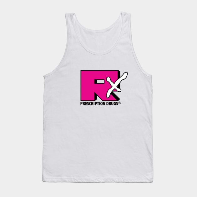 Rx Prescription Drugs Purple Retro Graphic Tank Top by RxBlockhead